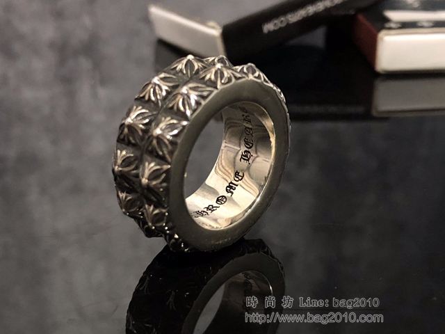 chrome hearts銀飾 克羅心雙層戒指 純手工 克羅心925純銀戒指  gjc1916